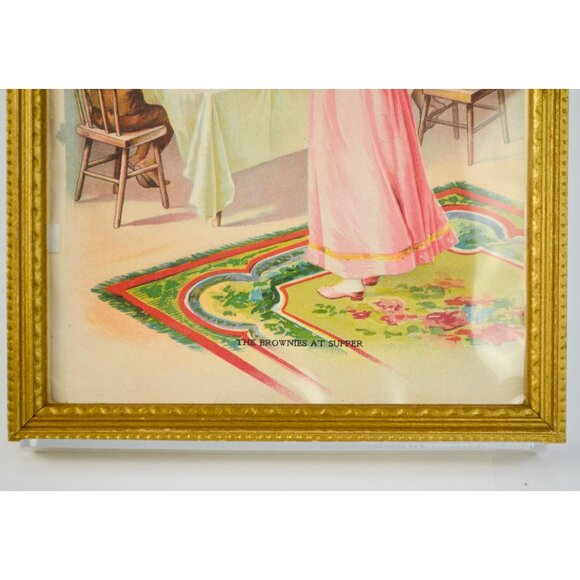 Brownies at Supper Framed Print Vintage 9.75 x 7.75" - Picture 2 of 5